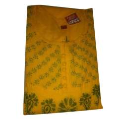 Ladies Round Neck Chikan Kurti