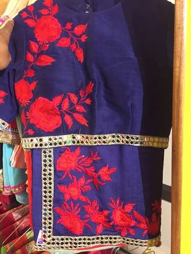 Fancy Blue Saree With Embroidery Work Saree by Ada Creation