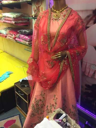 Fancy Designer Peach Lehenga Choli by Ada Creation