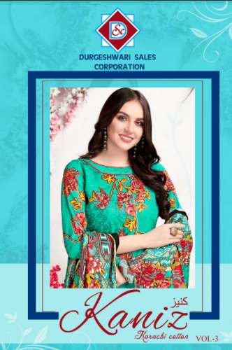 cotton dress material - kaniz vol 3 by Durgeshwari Sales corporation