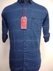 Indigo denim pattern shirt