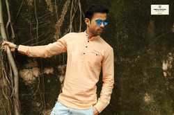 Mens full sleeve short kurta