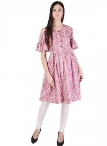 Regular Wear Pink Short Tunic Style Kurti by Brahmas Enterprises