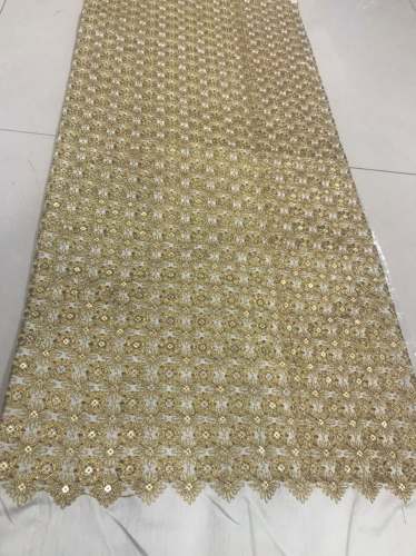 Sequence Golden Embroidered Sherwani Fabric 