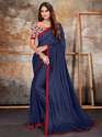 Party wear Blue Color Lycra Saree