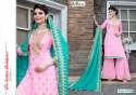 Georgette Embroidered Salwar Suit With Plazo thumb 3