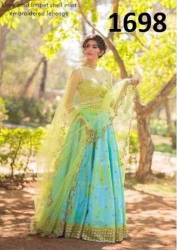 Trendy Embroidery Silk Semi Stitched Lehenga Choli by VN Creation