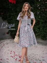Floral Printed Western Frock For Women
