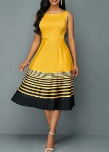 Yellow Digital Printed Party Wear Frock  by A P Enterprise