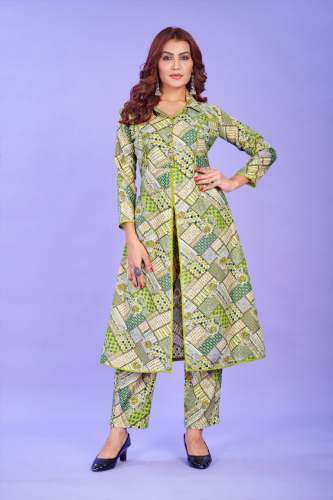 New Launch Of Beautiful Kurta Pent Or Co-Ord Set (Green)