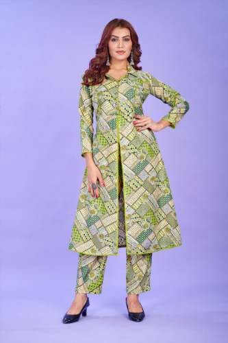 New Launch Of Beautiful Kurta Pent Or Co-Ord Set (Green) by M2 Enterprise