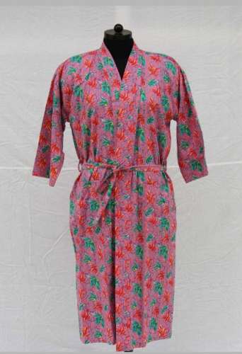 Flowery Printed Cotton Kimono  by A and A Exports