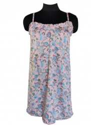 Light Pink Flowery Printed Short Nighty 