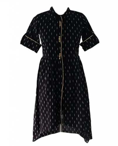Beautiful Casual Black Cotton Kurtis by Shree Mahaveer Enterprises