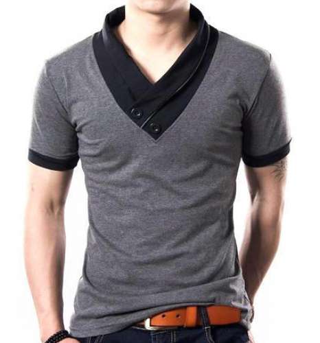 Mens Stylish V Neck T Shirt