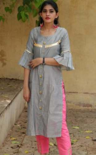 Regular Wear Chanderi Cotton Kurti  by SHIVAM EXPORTS
