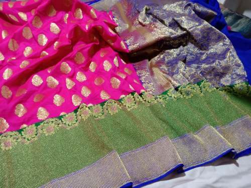 pink banarasi silk saree by Z A Sarees