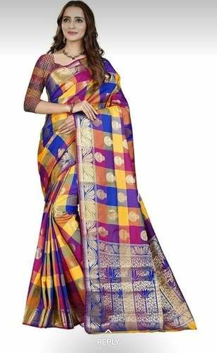 Multi Color Party Wear Cotton silk Saree by KB Fabrics