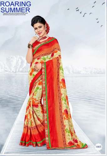 Buy Multi Color Printed Saree At Wholesale Price by VS Fashion
