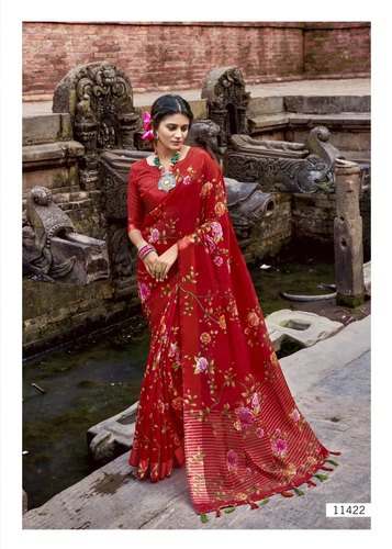 Festival Wear Linen printed saree
