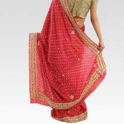 Festive Wear Bandhani Saree With Fancy Border