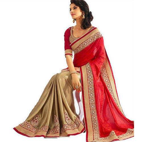 Lehenga Style Half Saree With Lace Border by Architha Silk And Garments