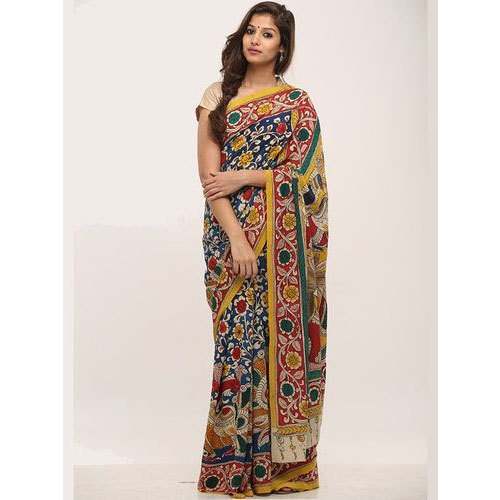 Multi Kalamkari Printed Saree Wholesale Rate  by Architha Silk And Garments