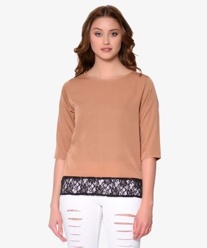 Black Lace Casual Tops 