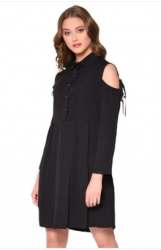 Ladies Black Plain One piece Dress