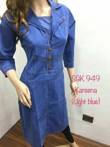 Plain Office wear Denim Kurti 