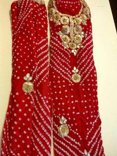 Unstitched Ladies Bandhej Suit 