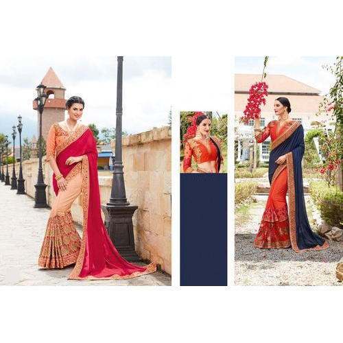 Ladies Stylish Embroidered Saree by Ghoonghat Saree House