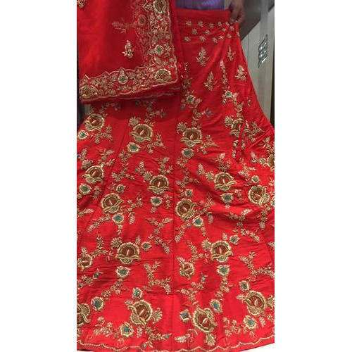 Red Embroidered Lehenga for Ladies by Ghoonghat Saree House