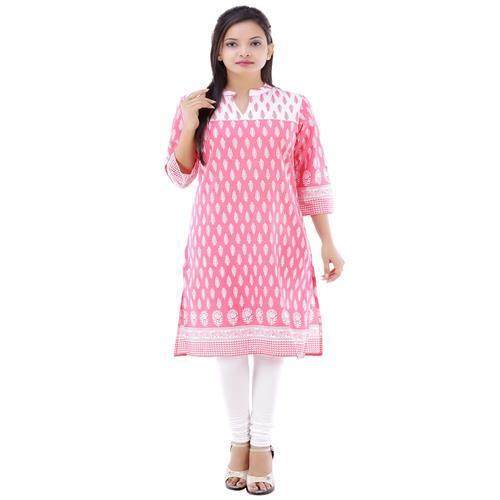 Ladies Stylish Printed Kurti by Deepak Textiles