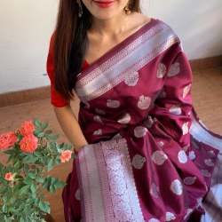 Soft banarasi silk with weaving zari heavy saree