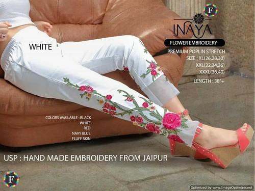 Flower Embroidery Pants