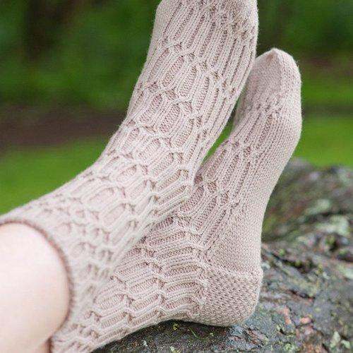 Women Cross Rib Designer Cotton Lycra Socks