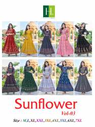 Hirwa Sunflower 3 Long Gown Style Kurti