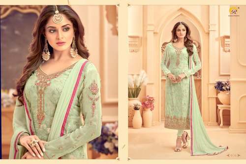 Fancy Pista Green Ladies Suit by R K Trading Co