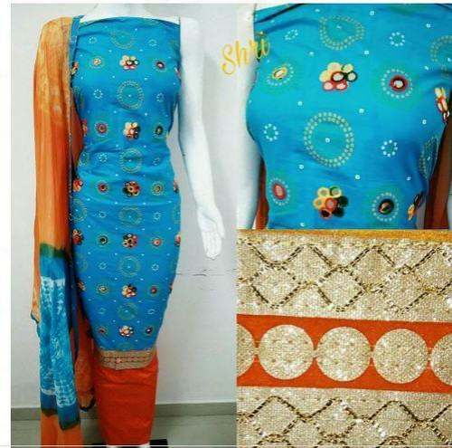 Functional Wear Embroidered Dress Material 
