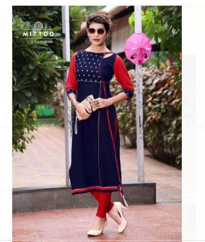 Stylish Long Straight Kurti for Girls  by Hoorain Collection