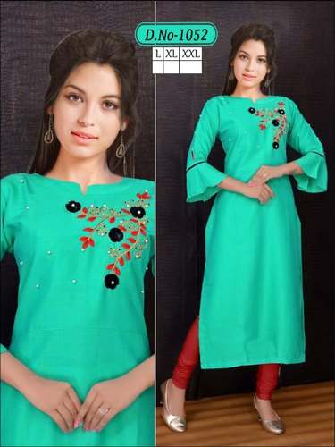 J A C Rayon Straight Kurti by Jai Ambe Creations