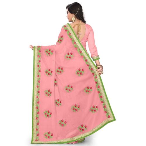 Embroidered Georgette Sarees by Rudra Fashion