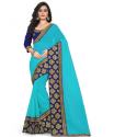 blue-georgette-saree