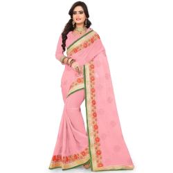 Peach Marble Georgette Saree