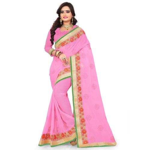 S18 Pink Georgette Sarees