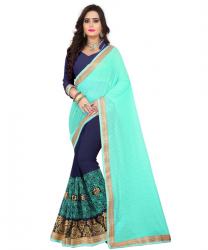 Art Lycra Embroidered Sarees