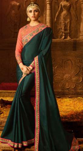 Embroidery border saree by Sawariya Silk Mills