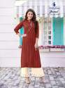 14 Kg Rayon Strip Party Wear Kurti With Plazzo thumb 8