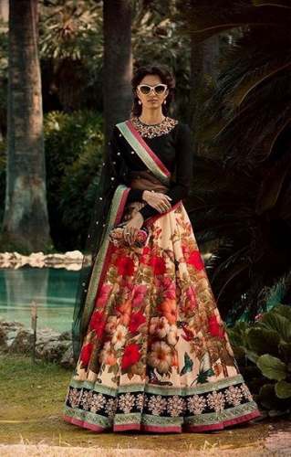 Art Silk party Wear Digital Printed Lehenga